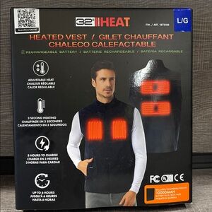 Men's 32 Degrees Rechargeable Heated Vest (Black) - Multiple Sizes!